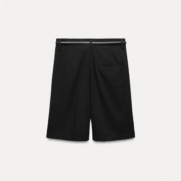 ZADA BELTED PLEATED SHORTS - Picture 8 of 9